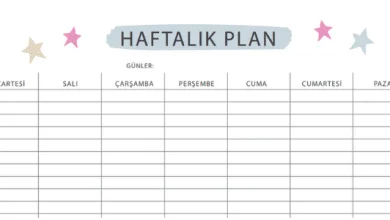 Haftalık Ders Çalışma Programı 4 haftalık ders çalışma programı