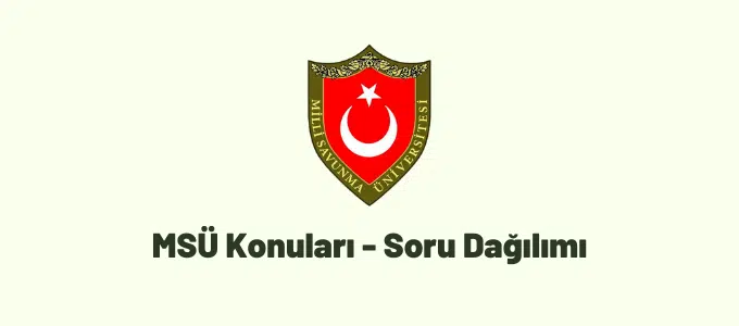 2024 MSÜ Sınavı Konuları ve Soru Dağılımı 1 MSÜ konuları