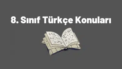 8. sınıf türkçe konuları